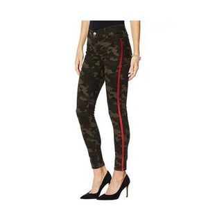 NEW! SkinnyGirl Red Side Tuxedo Stripe Skinny Jeans, Christina Marie - Dark Camo